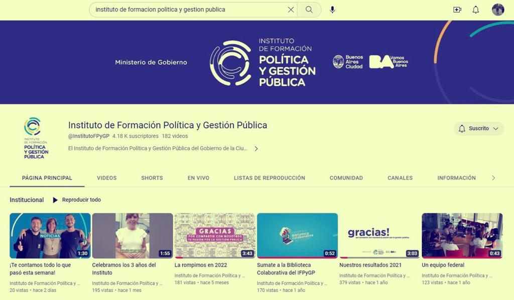 ¡El canal de Youtube del Instituto está lleno de propuestas!