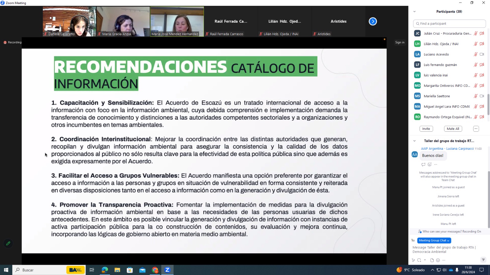 Segundo taller virtual del Grupo de Trabajo de Democracia Ambiental de la RTA  