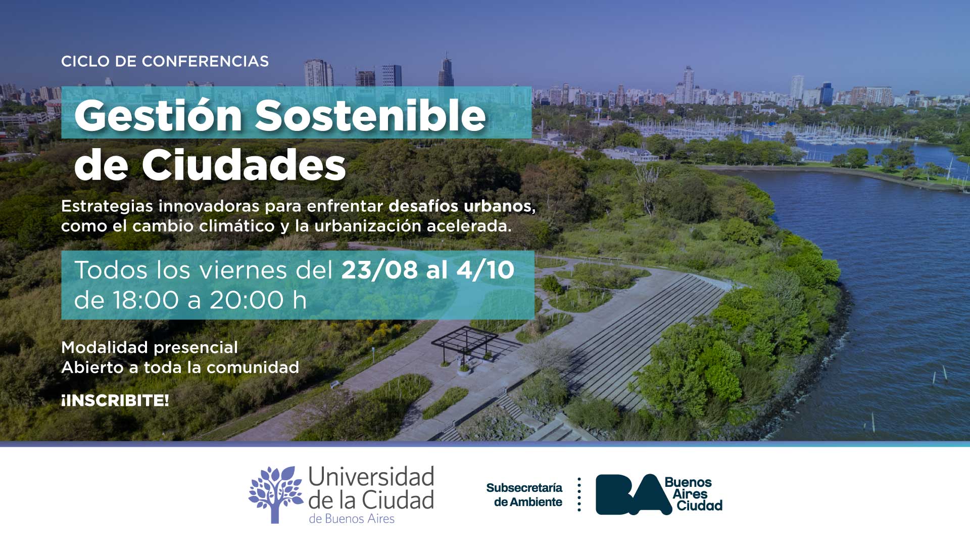 Gestión Sostenible de Ciudades: participá en el ciclo de conferencias