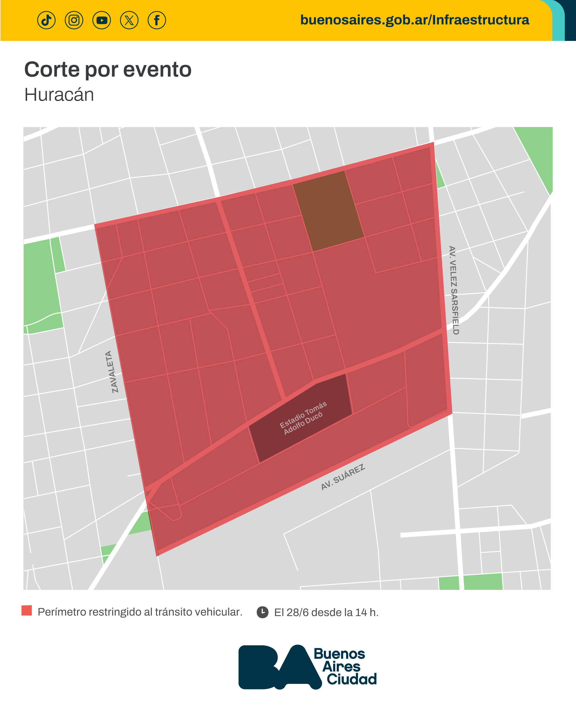 La Renga en Huracán: perímetro restringido al tránsito por evento en Parque Patricios
