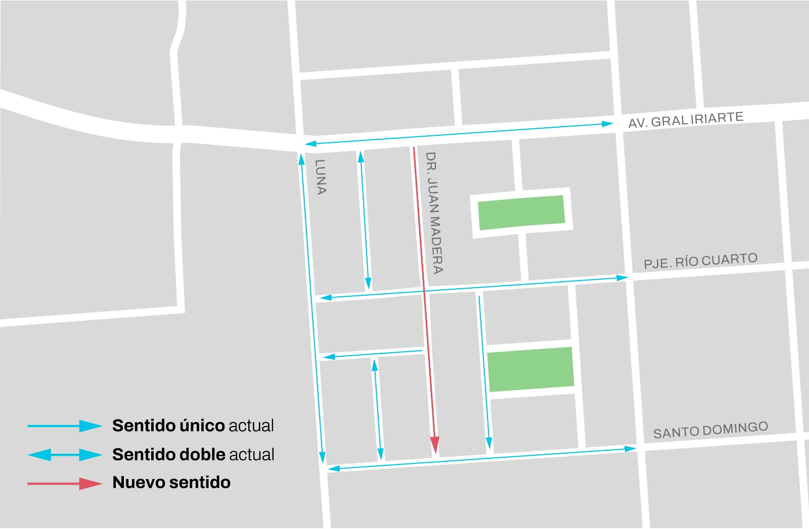 Barracas: la calle Dr. Juan Madera cambia de sentido.