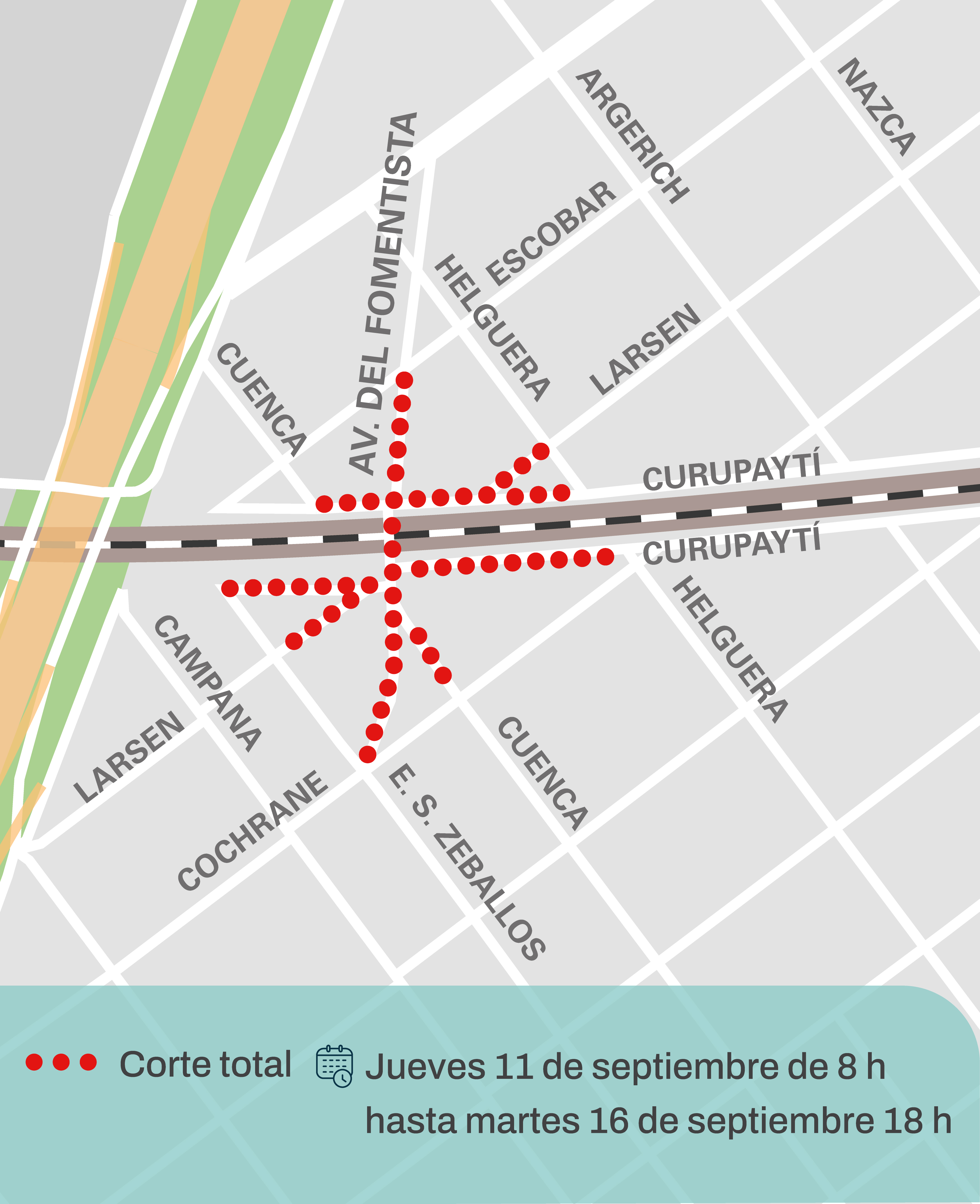 Continúan las obras del cruce peatonal en Fomentista: conocé las afectaciones para este fin de semana