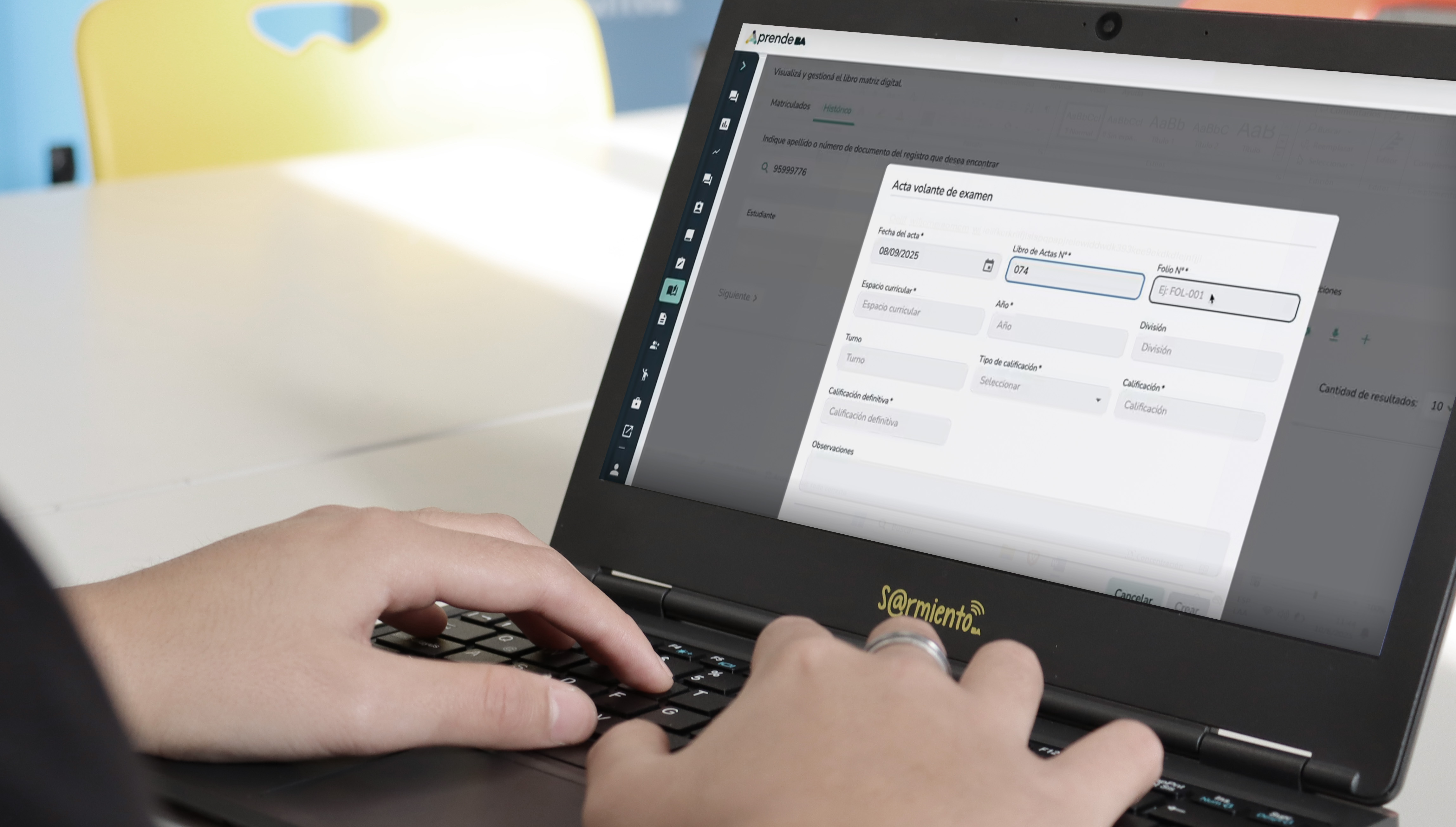 El acta volante de examen ya se gestiona directamente en AprendeBA