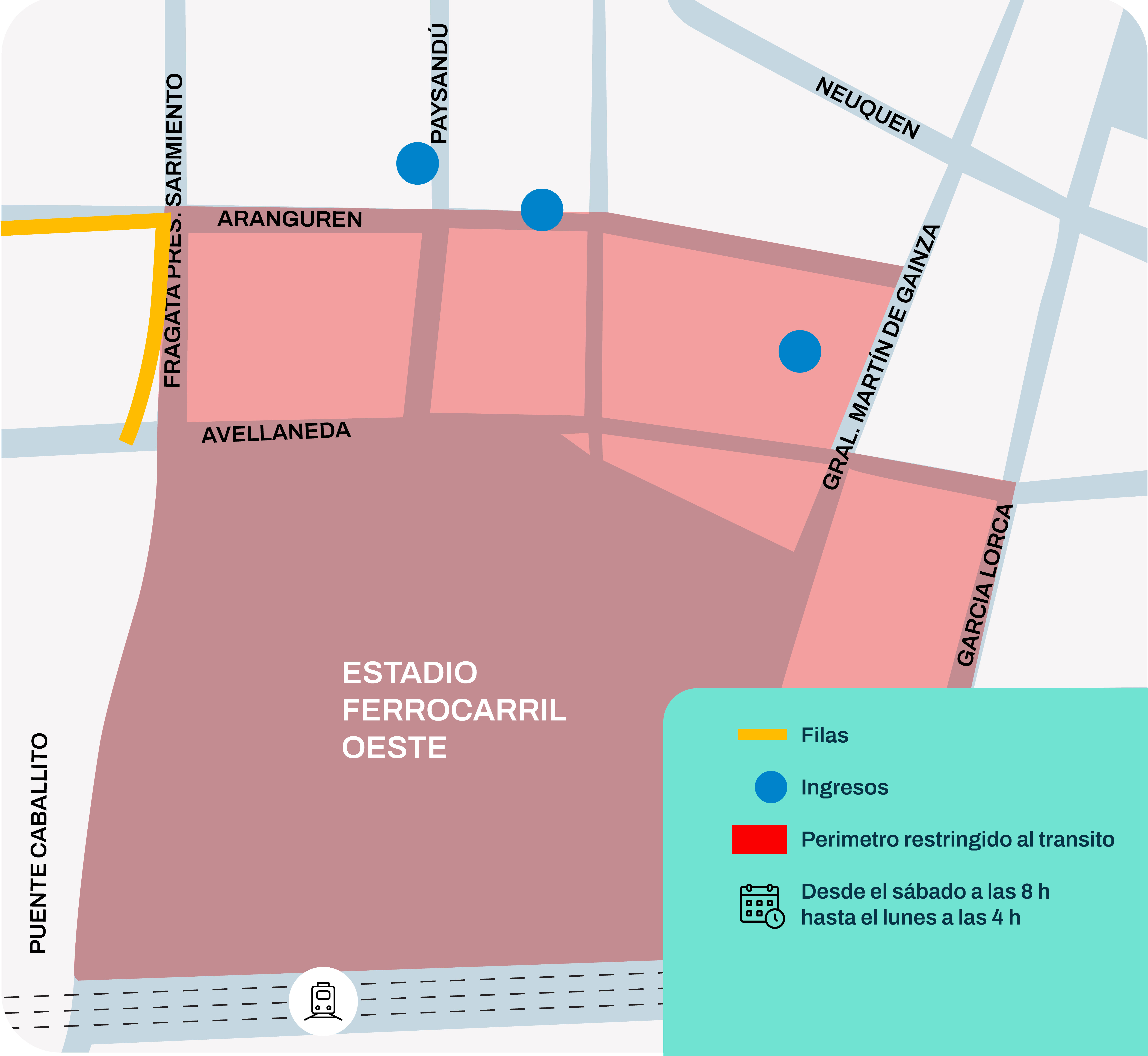 Evento en Ferro: Conocé las afectaciones de este sábado 13 y domingo 14
