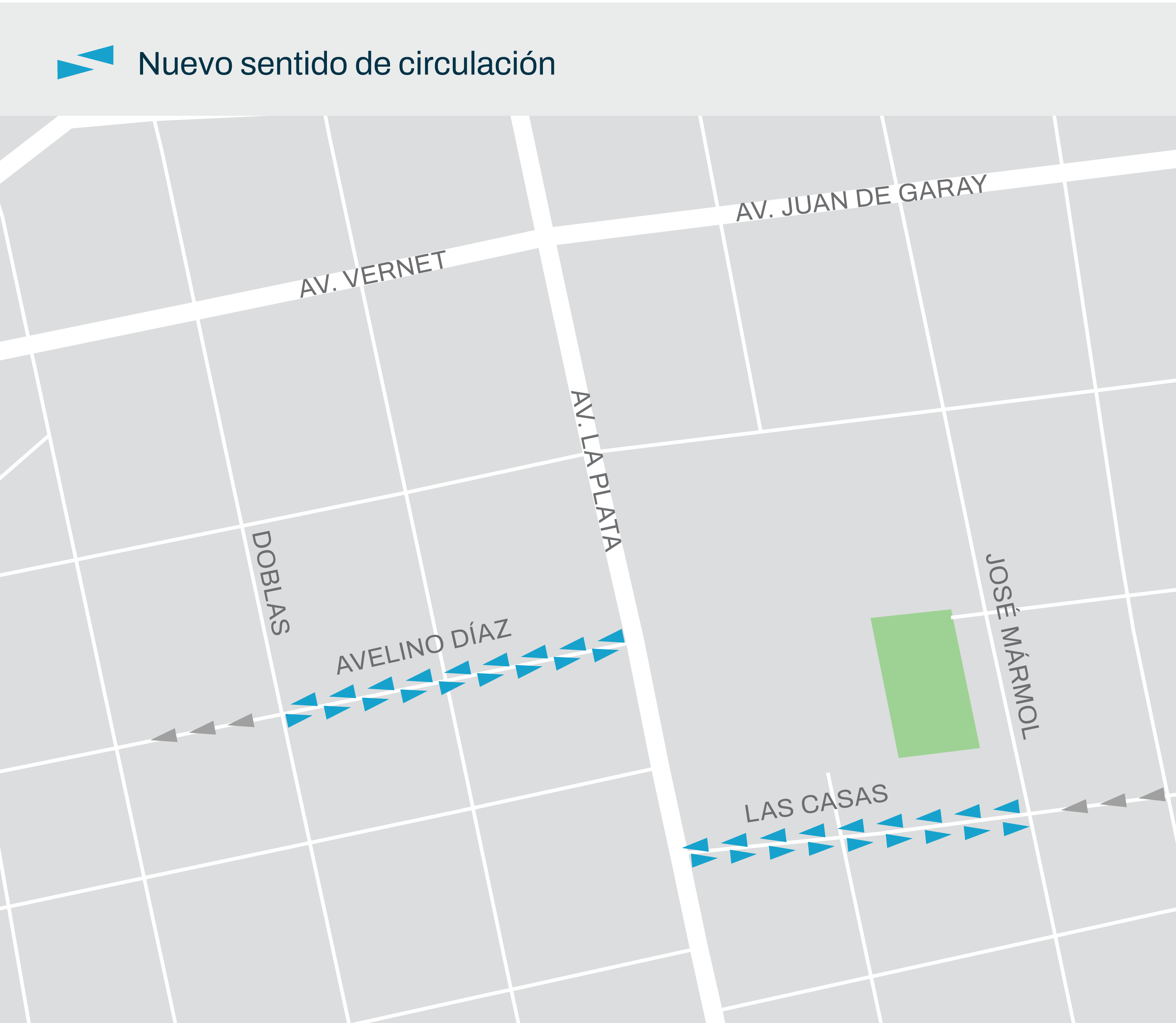 Cambio de sentido de las calles Avelino Díaz y Las Casas