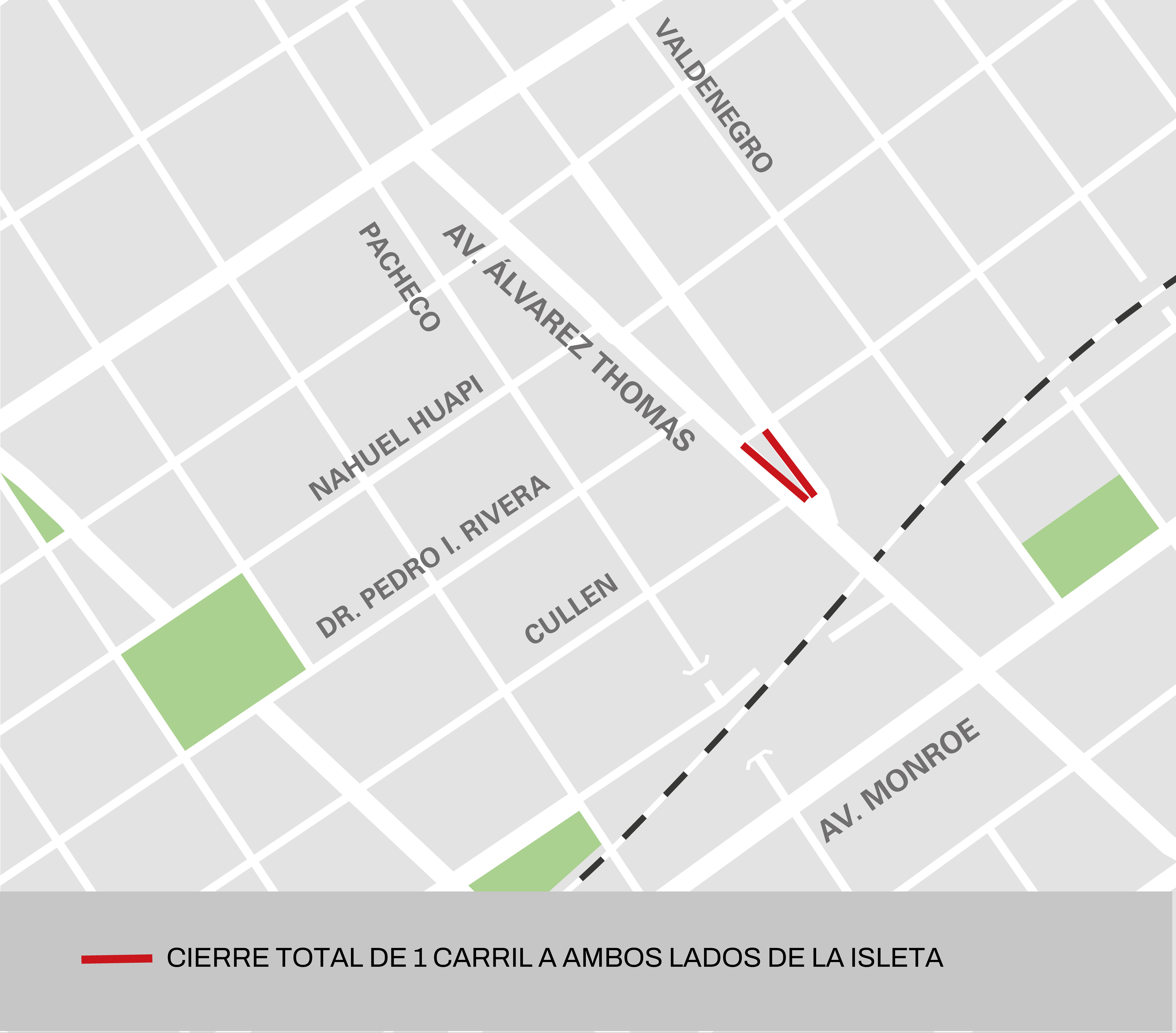 Afectación al tránsito por obras relacionadas al Paso Bajo Nivel Álvarez Thomas