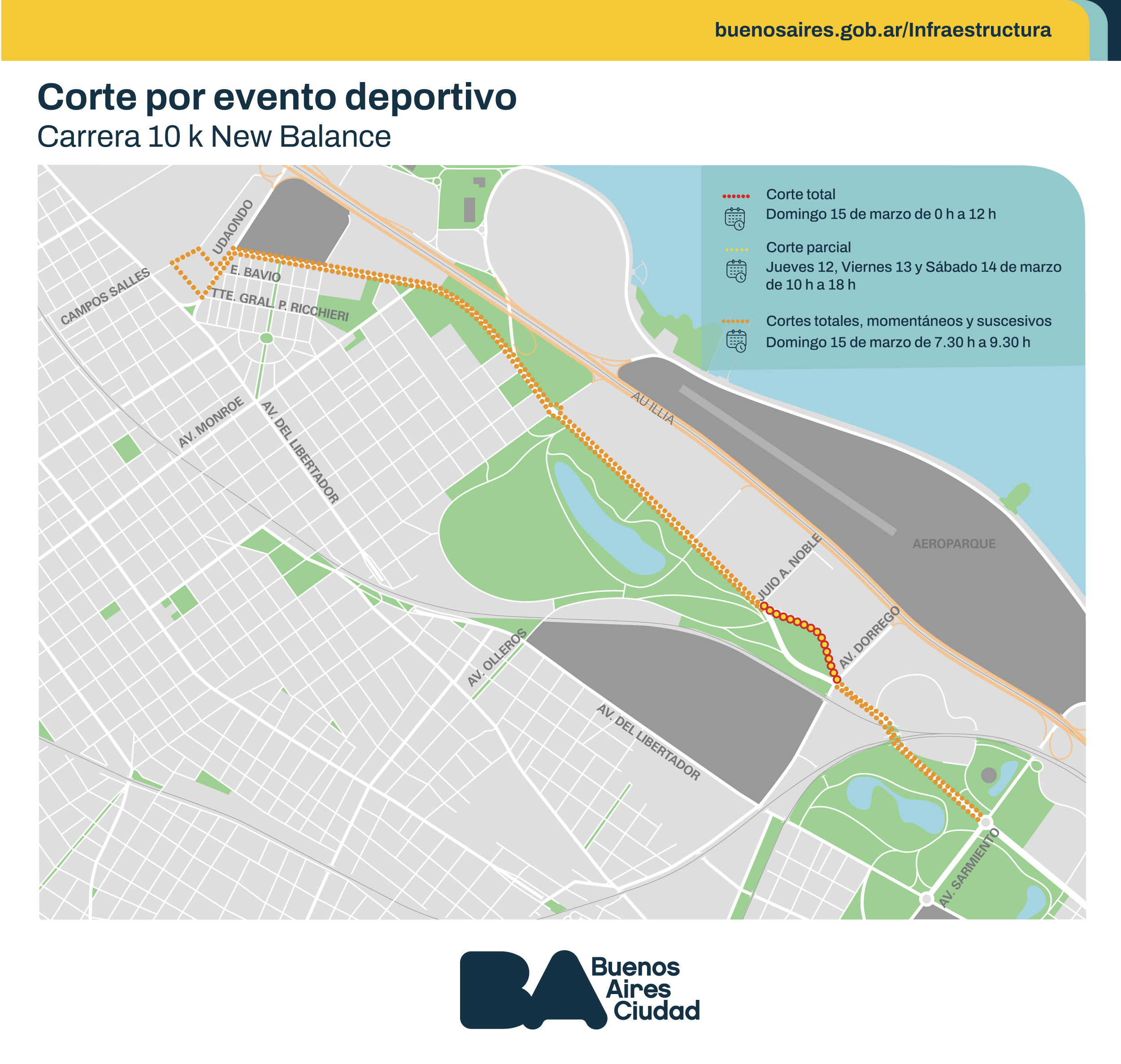 Cortes por evento: conocé las afectaciones en Nuñez, Belgrano y Palermo