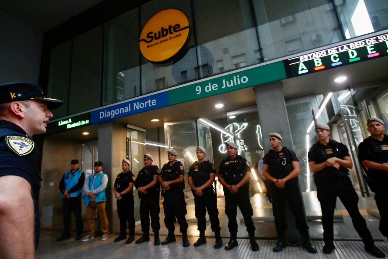 Nuevo operativo de saturación en el subte: la Ciudad volvió a desplegar más de 1.000 policías para reforzar la seguridad