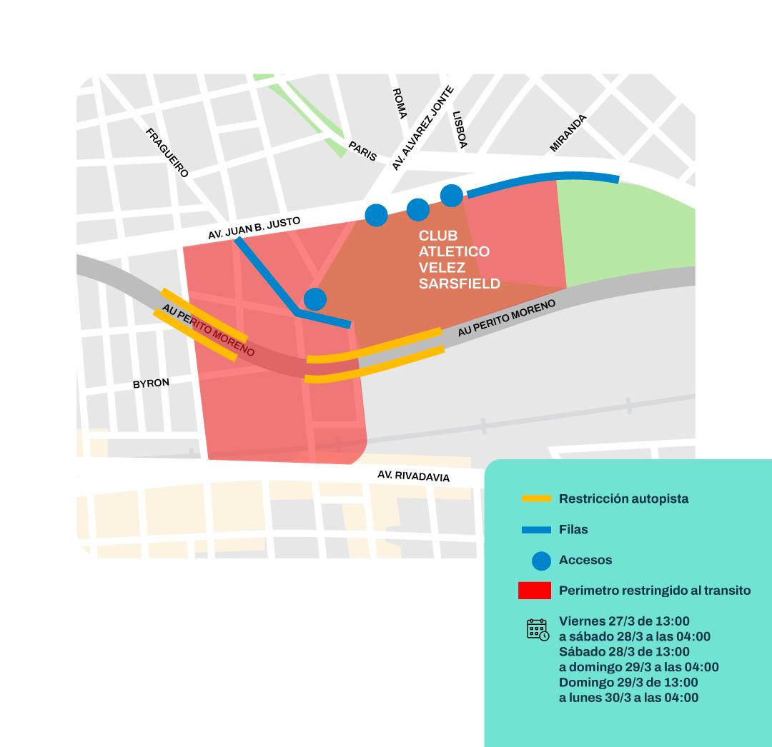 Tan Biónica en Vélez: conocé las afectaciones de este fin de semana en Liniers