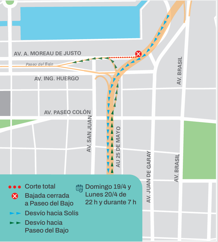 Cronograma de cortes y mejoras en la red de autopistas de la Ciudad