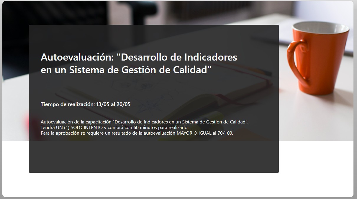 Capacitación "Desarrollo de Indicadores en un Sistema de Gestión de Calidad"