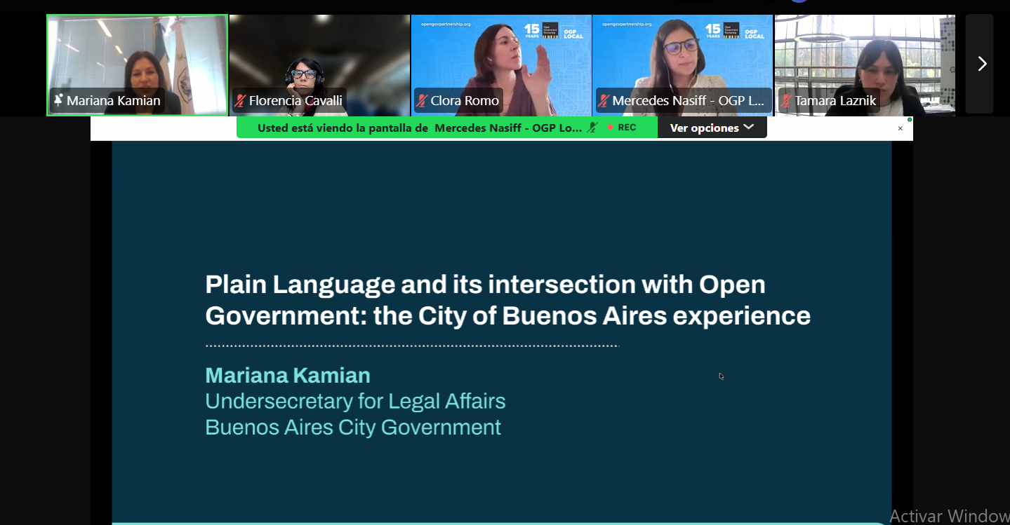 Miradas y aprendizajes sobre Lenguaje Claro en una en un encuentro de gobierno abierto