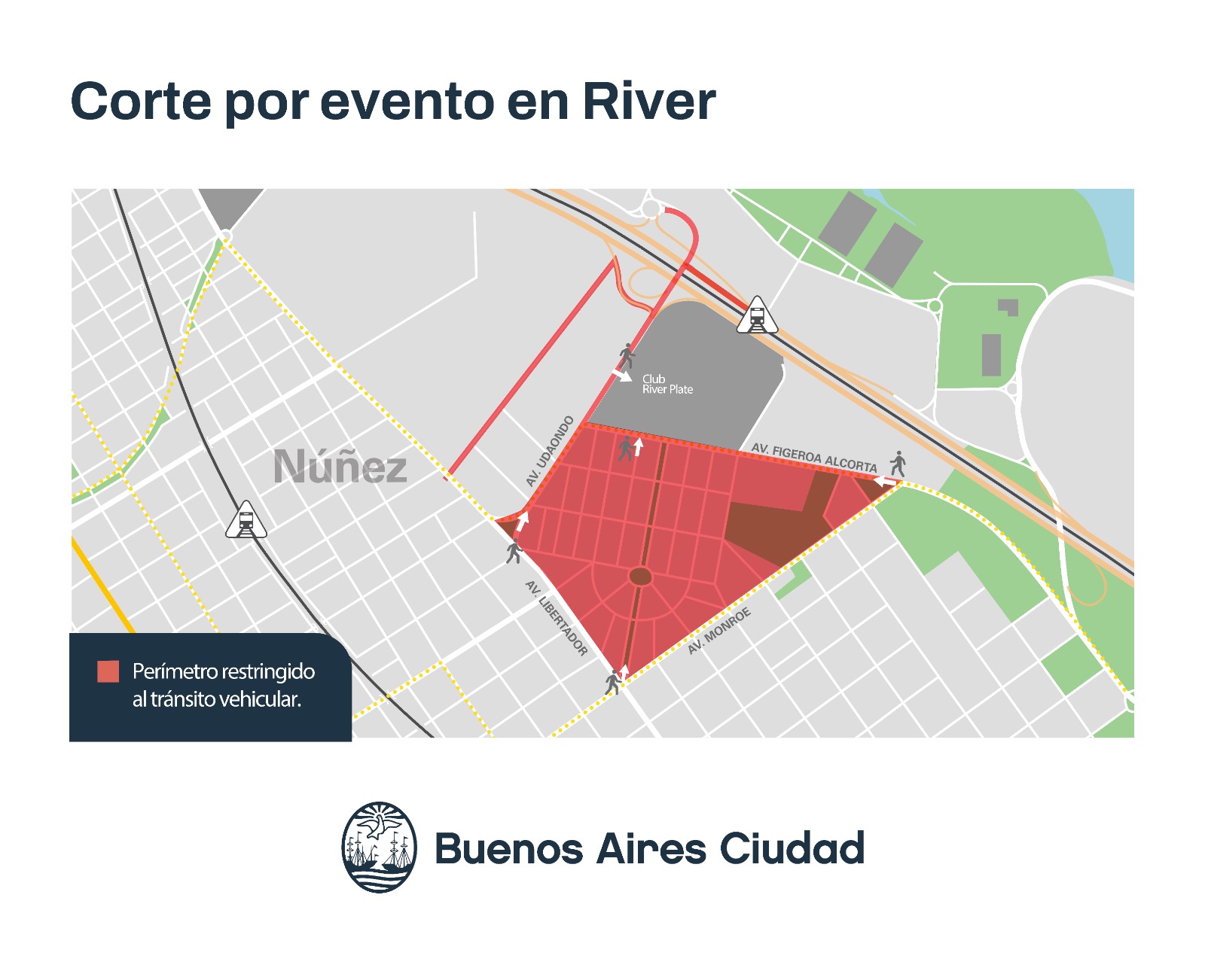 Corte por evento deportivo en River