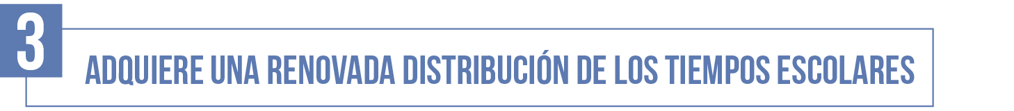 3- Adquiere una renovada distribución de los tiempos escolares