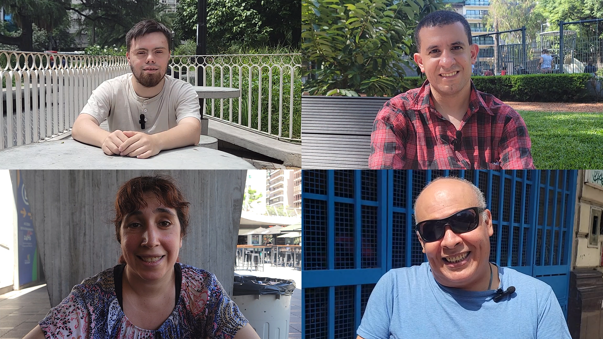 Fotomontaje con 4 rostros de beneficiarios de becas