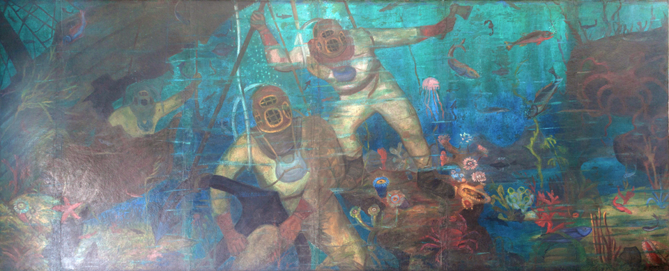 Buzos en el fondo del Mar