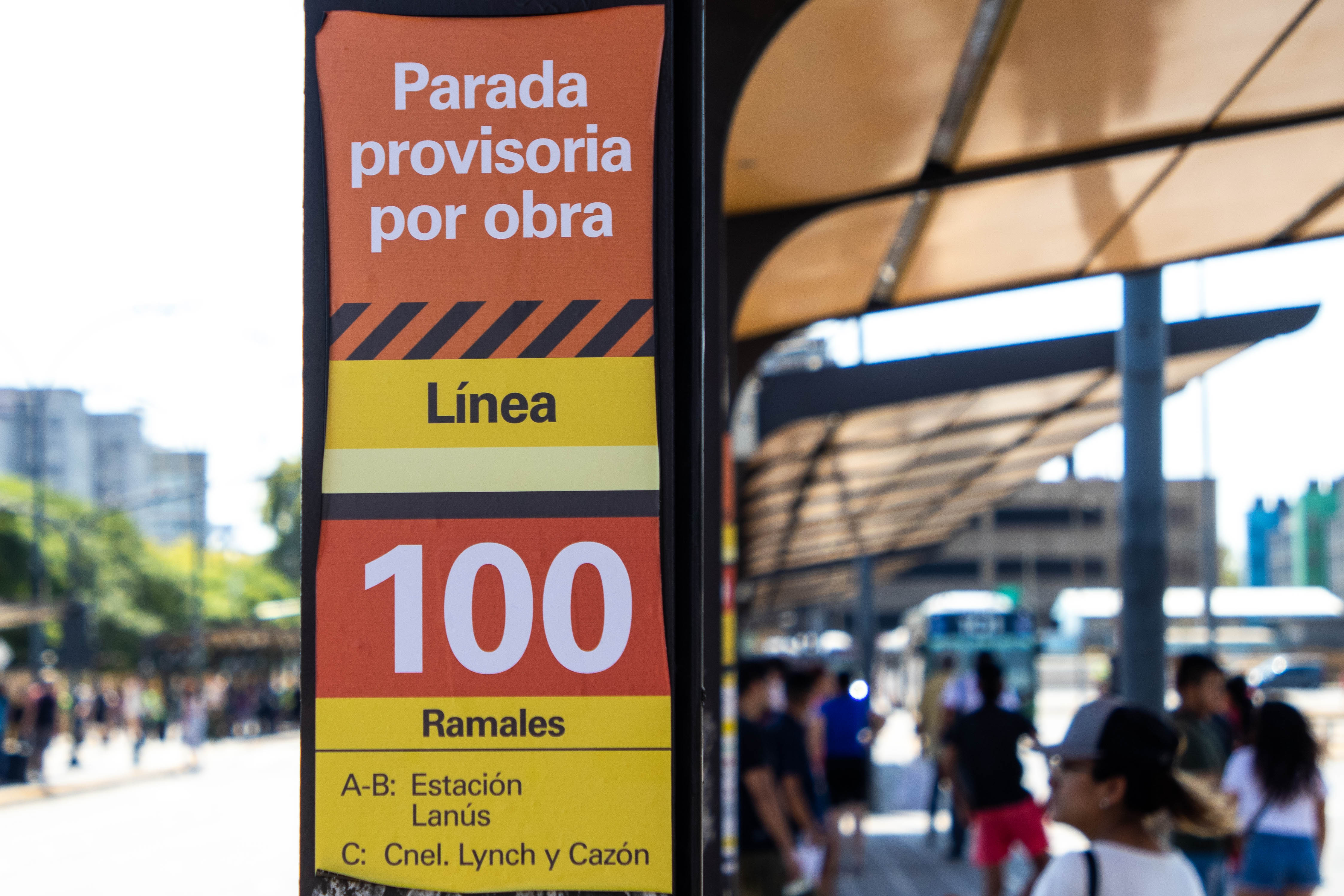 parada reubicada por obra