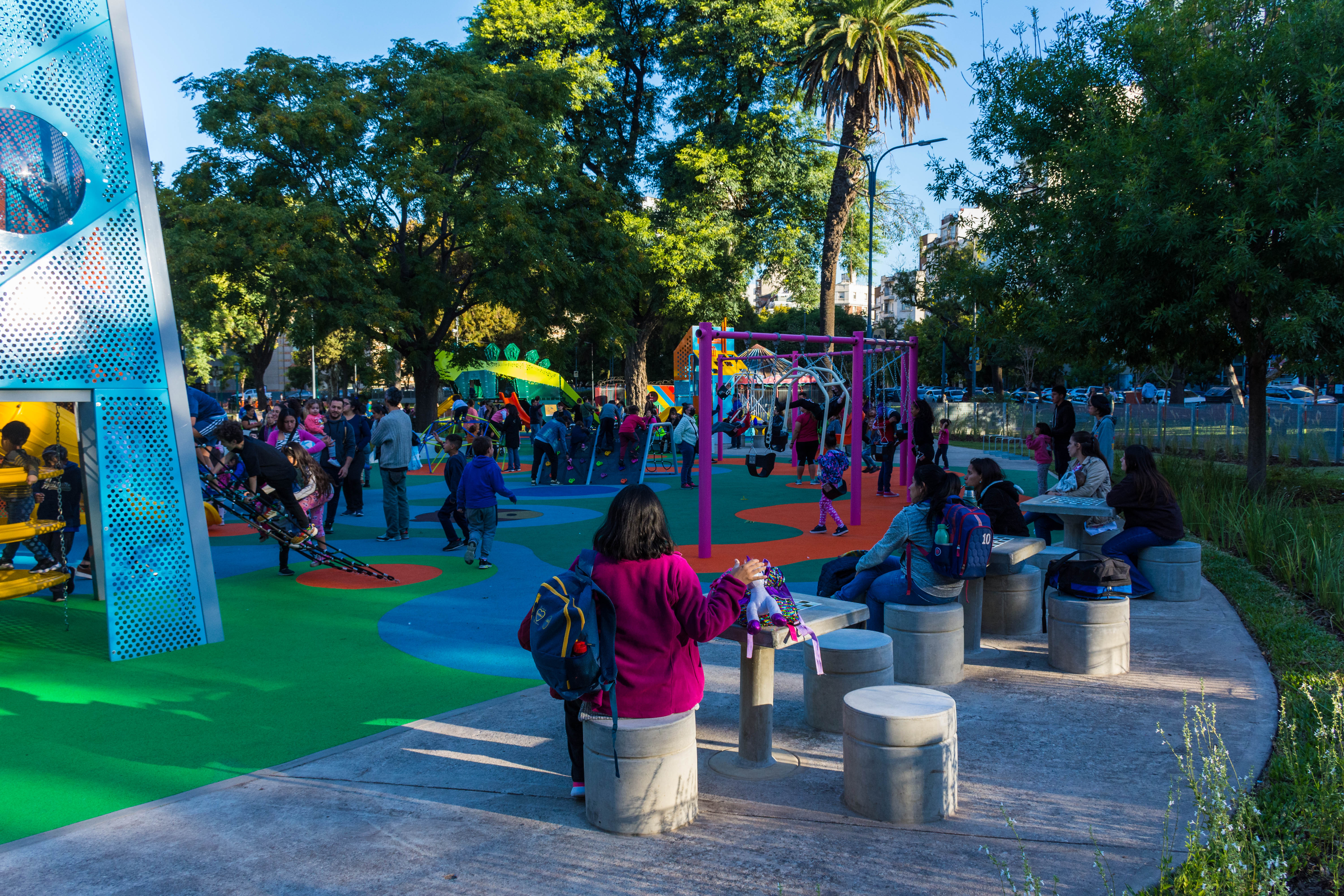 Área de descanso en Parque Lezama