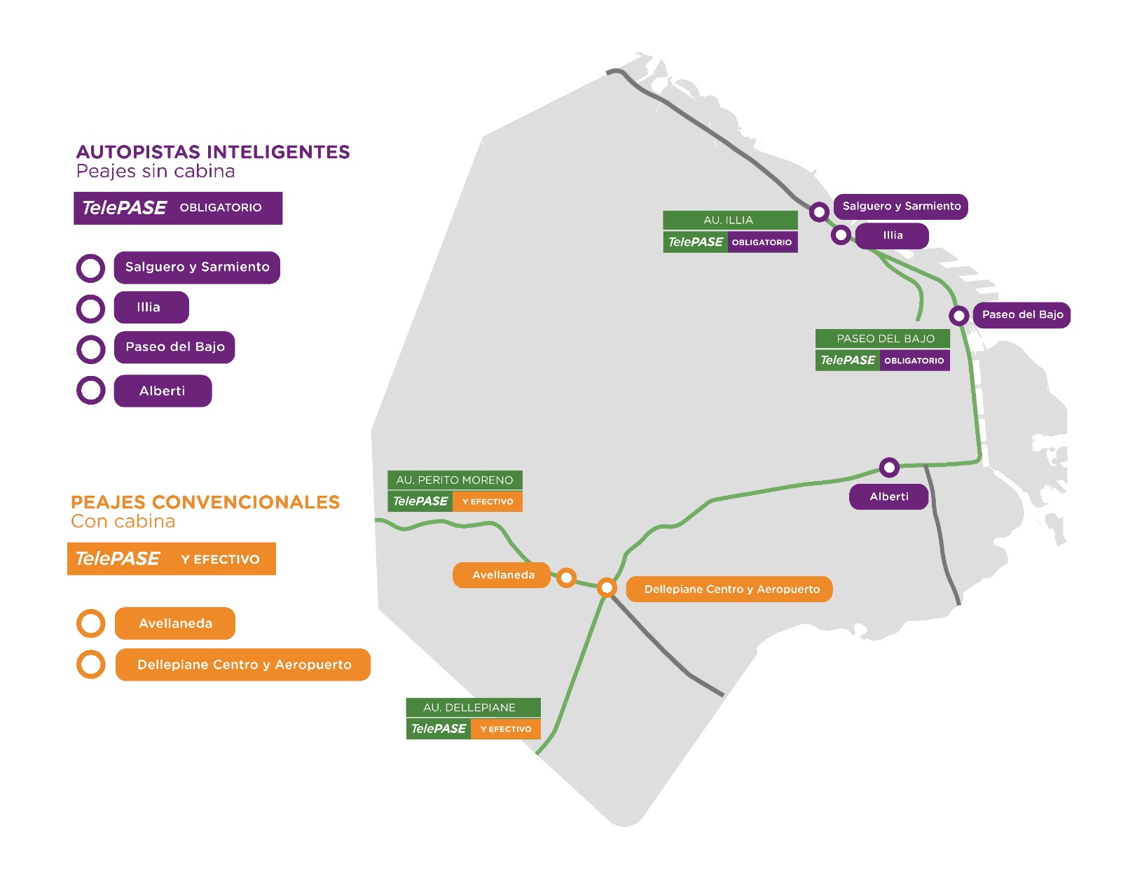 mapa de autopistas de caba