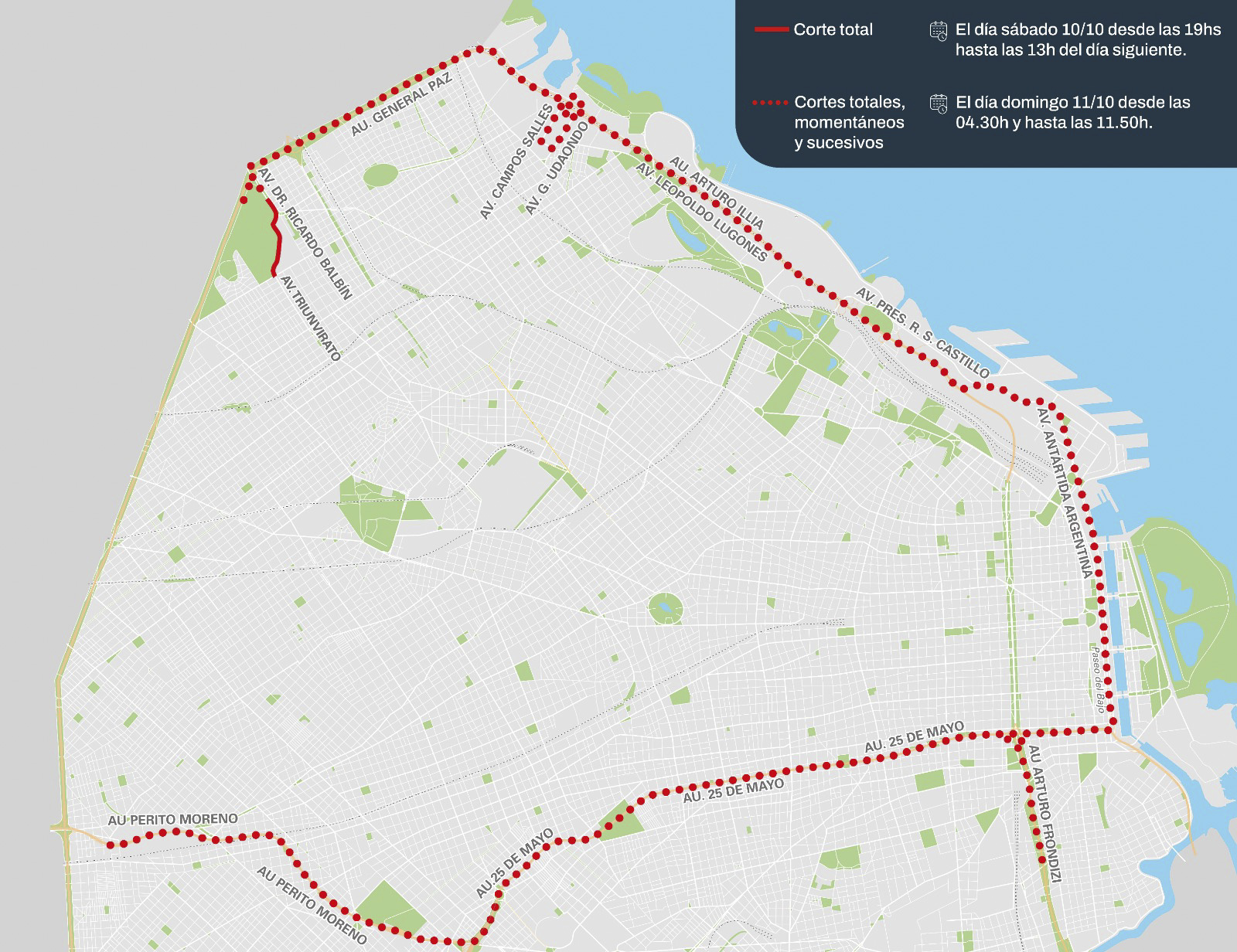 Cortes de tránsito por el Gran Fondo Buenos Aires