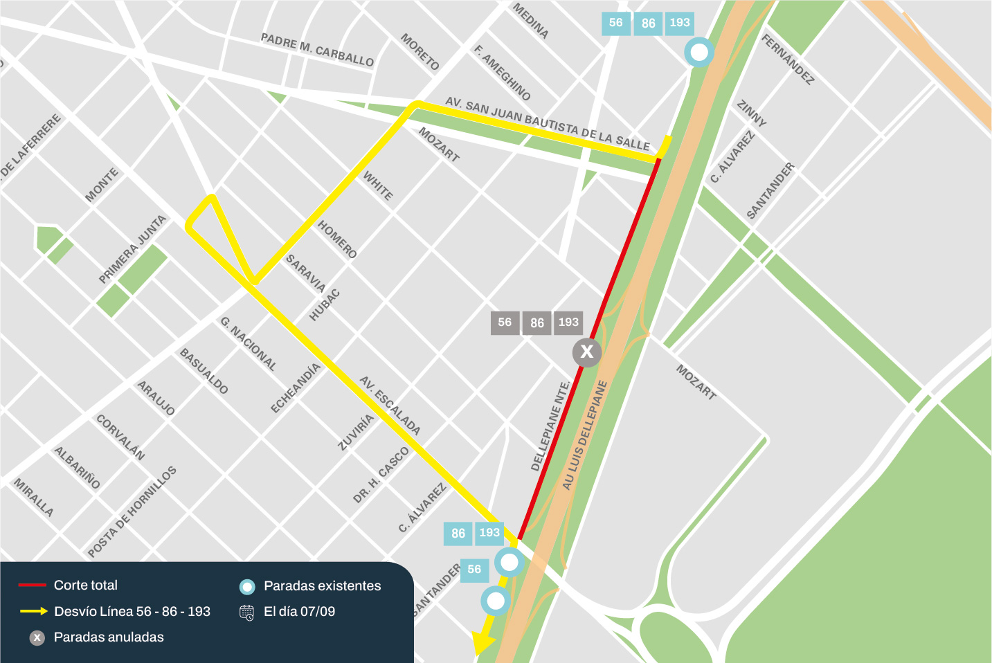 Corte de autopista