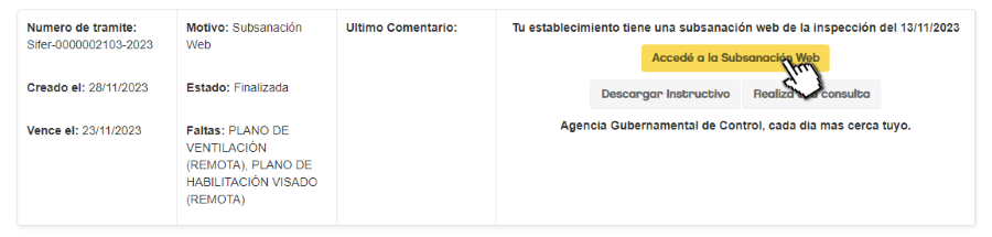 Subsanacion a traves de sifer