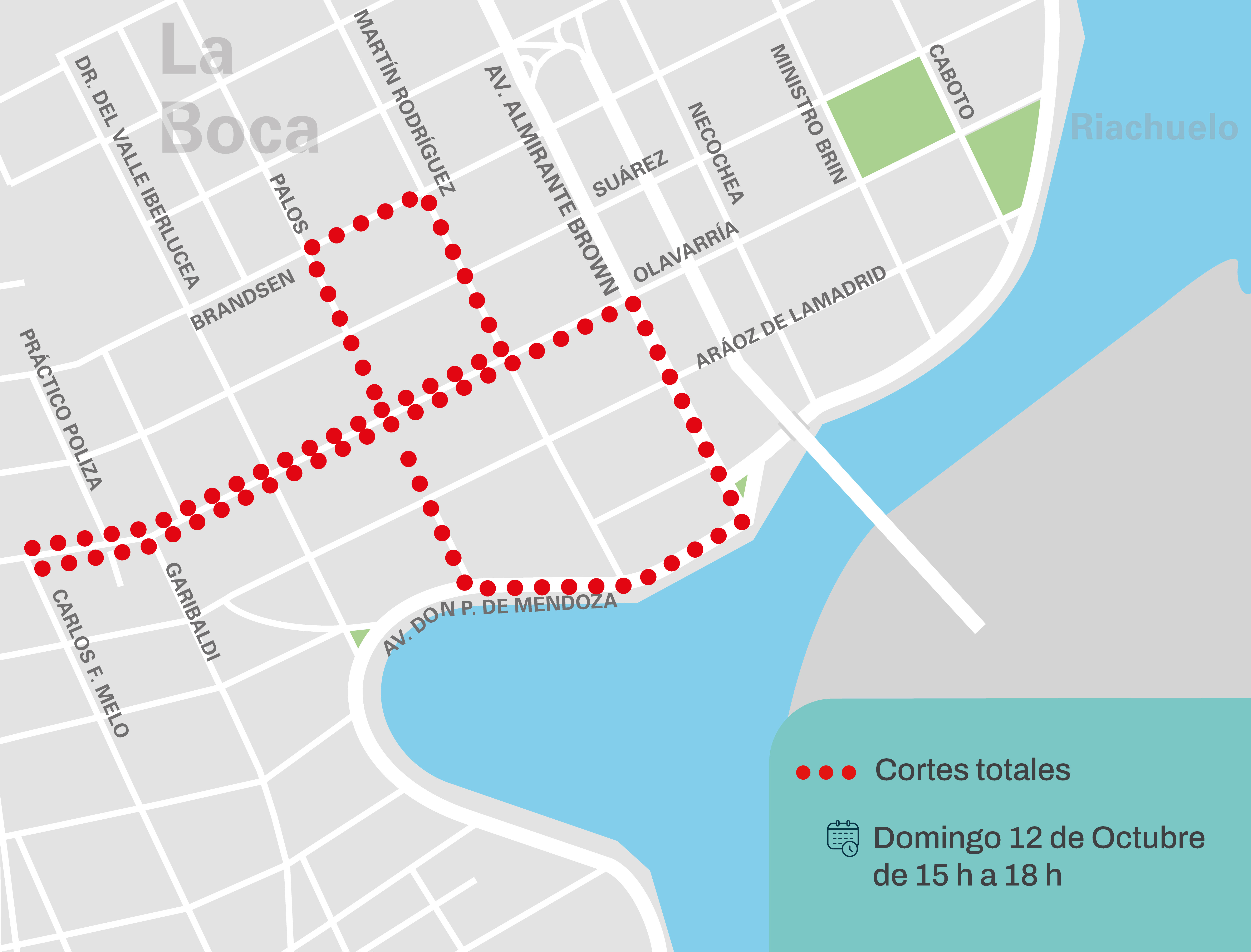 Corte por evento en La Boca