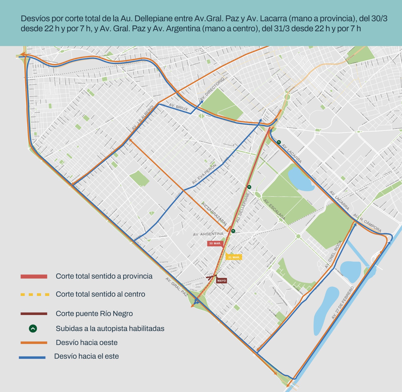 Cortes nocturnos 30/3