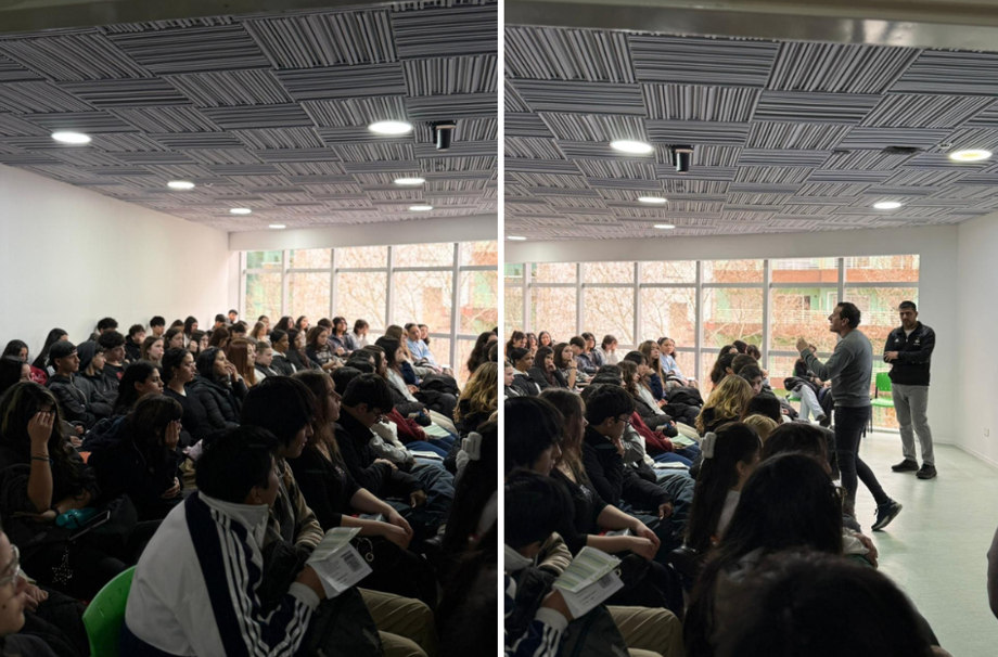 alumnos de escuelas secundarias reciben una capacitacion en el amrco del programa Proyectate