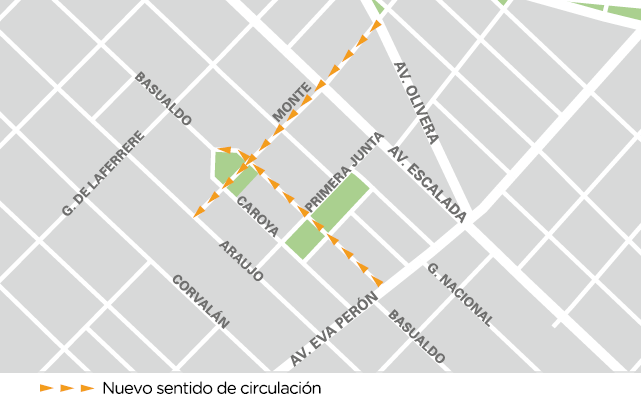 mapa cambios de sentido mataderos