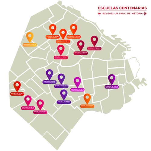Mapa escuelas centenarias 2022