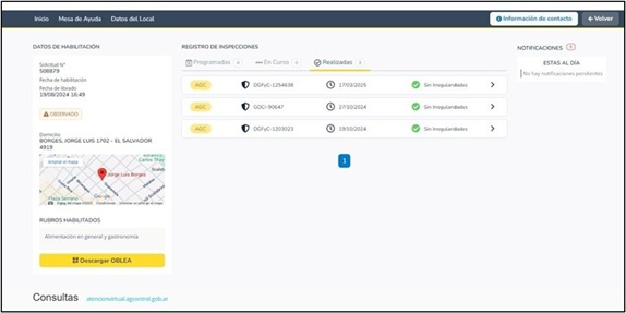 screen inspecciones realizadas