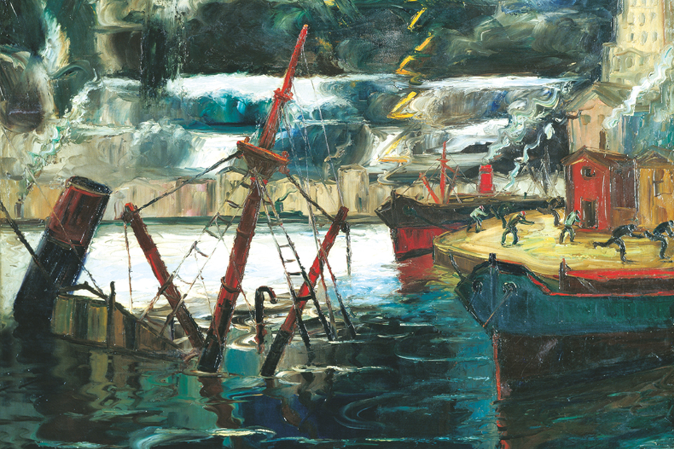 Temporal, detalle de la obra de Quinquela Martín