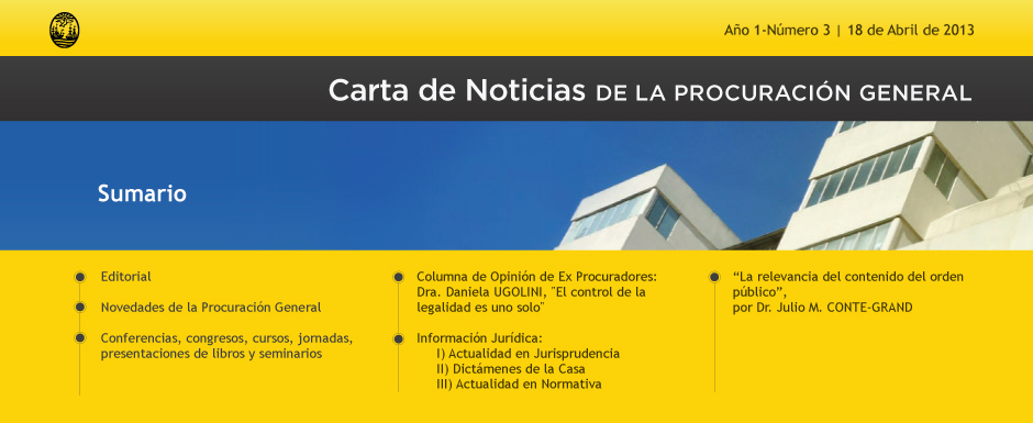 Carta de Noticias de la Procuración General - Abril 2013