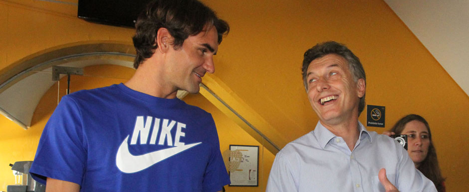 Federer se reunió con Macri en la Bombonera
