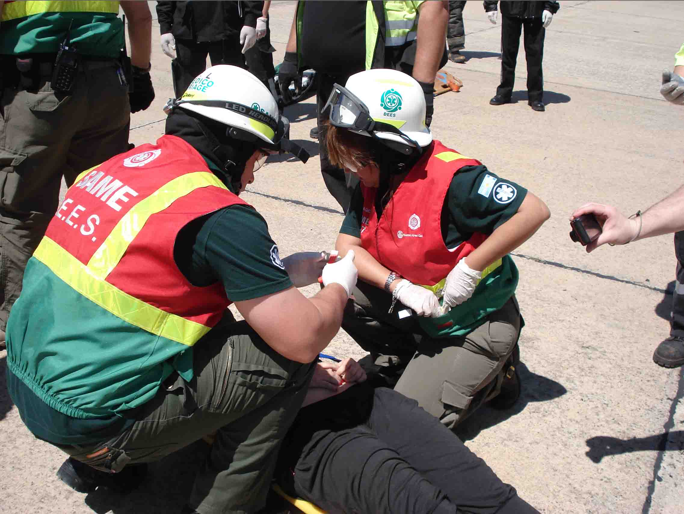 El SAME participó en un simulacro de accidente aéreo en el Aeroparque “Jorge Newbery”