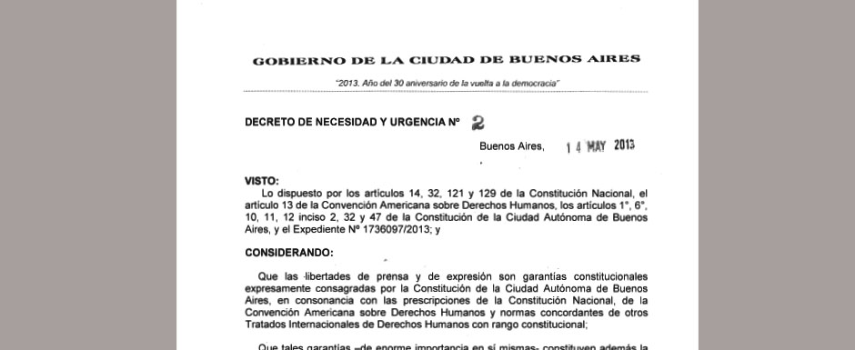 El decreto por la libertad de prensa