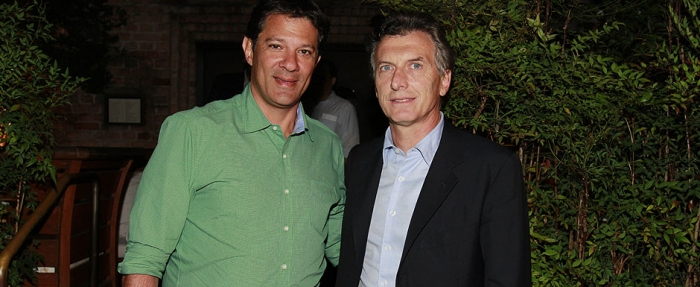 Macri se reunió con Fernando Haddad, intendente electo de Sao Paulo
