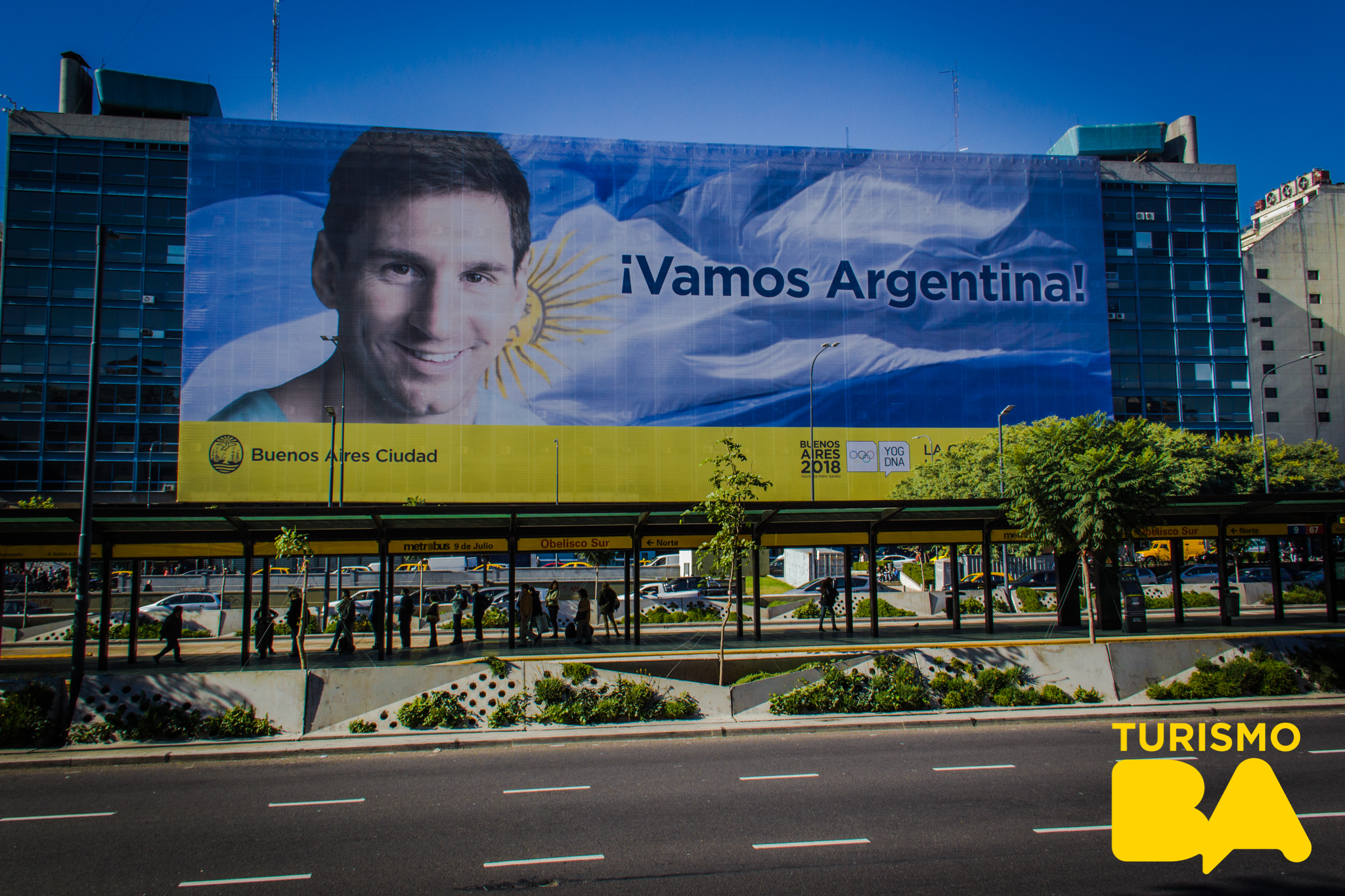 Messi, un gigante del fútbol en la 9 de Julio