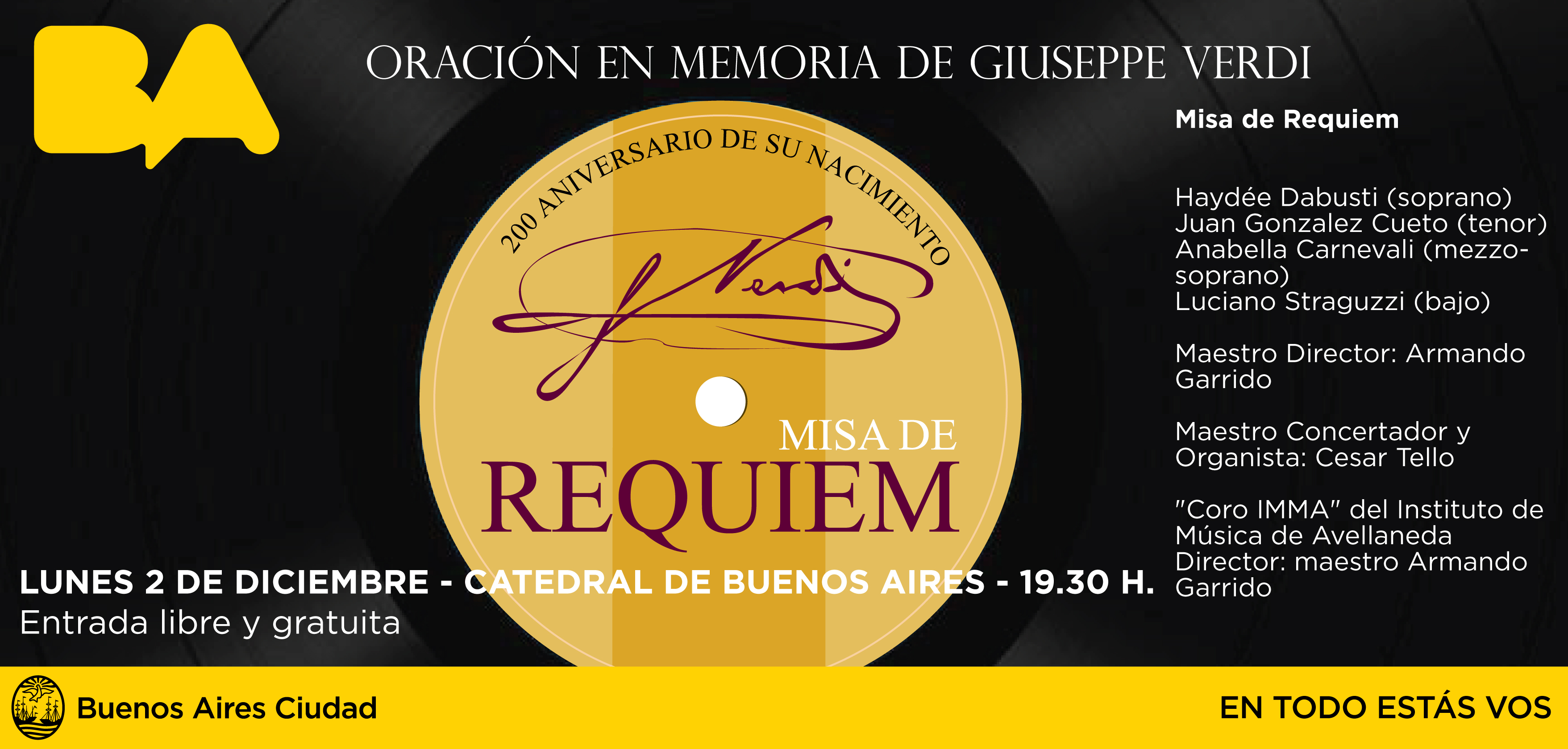 MISA DE REQUIEM EN MEMORIA DE GIUSEPPE VERDI