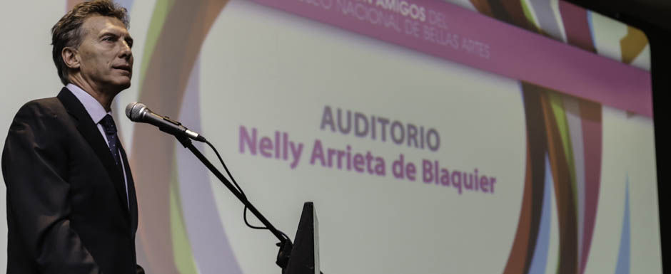 Macri asistió a la inauguración de un nuevo auditorio del Museo de Bellas Artes