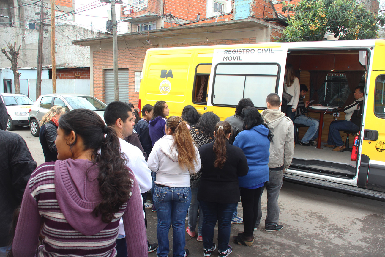 El Registro Civil Móvil llegó a la Villa 19