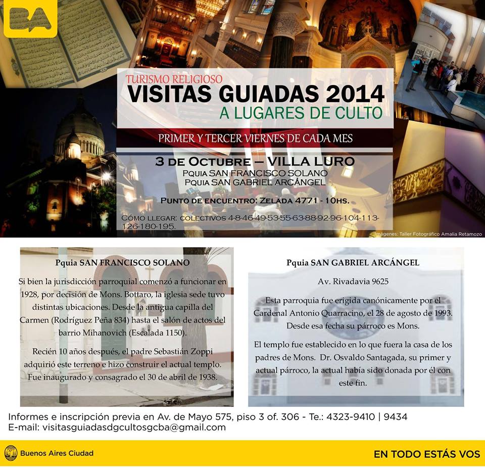 Visitas guiadas a lugares de culto - Villa Luro