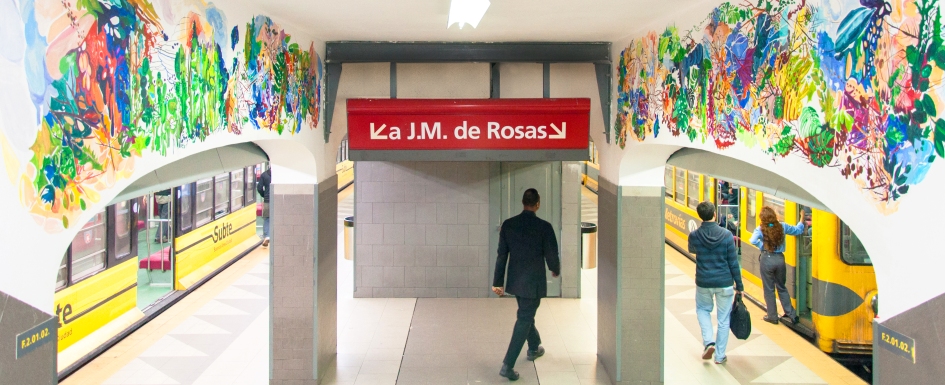 Los paisajes de Ignacio de Lucca colorean la Línea B 