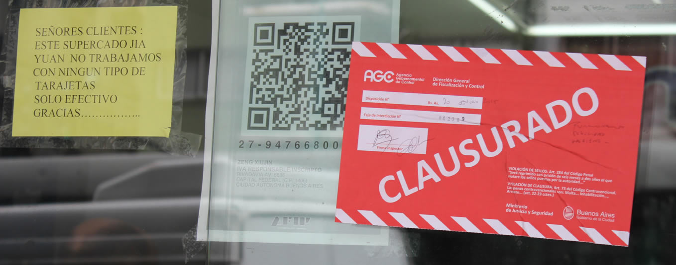 Clausuran 4 supermercados chinos