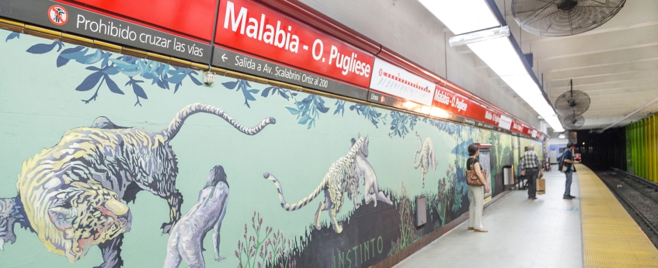 Un paisaje selvático en la estación Malabia