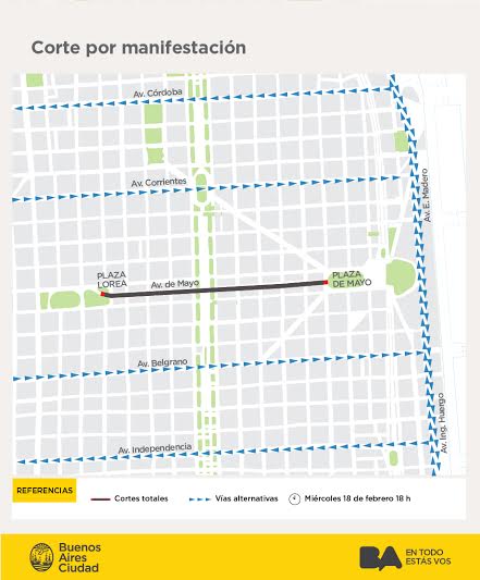 Ordenamiento del tránsito por la Marcha del Silencio por la Verdad y la Justicia