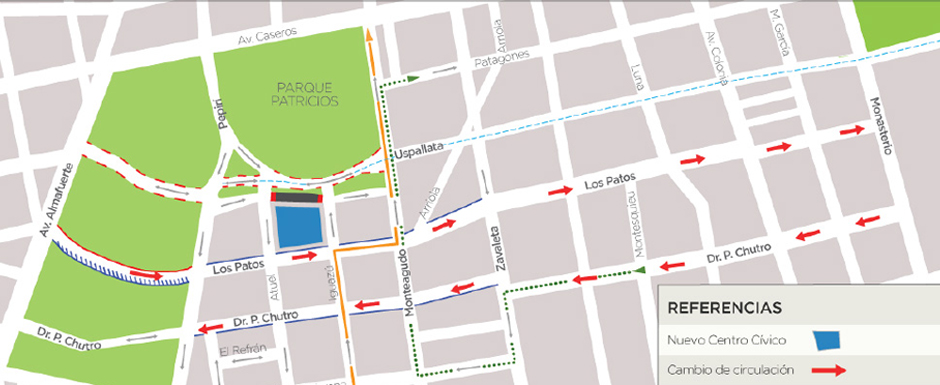 Reordenamiento de tránsito y nueva ciclovía en Parque Patricios