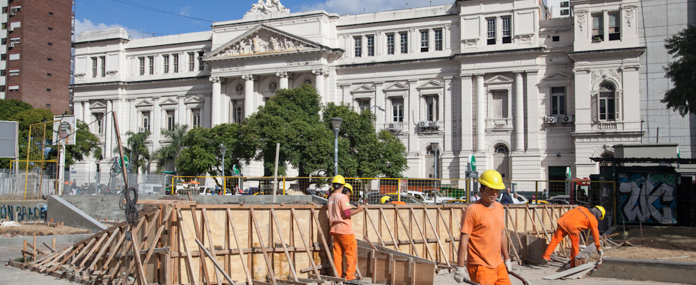 Los trabajos de remodelación de la Plaza Houssay 