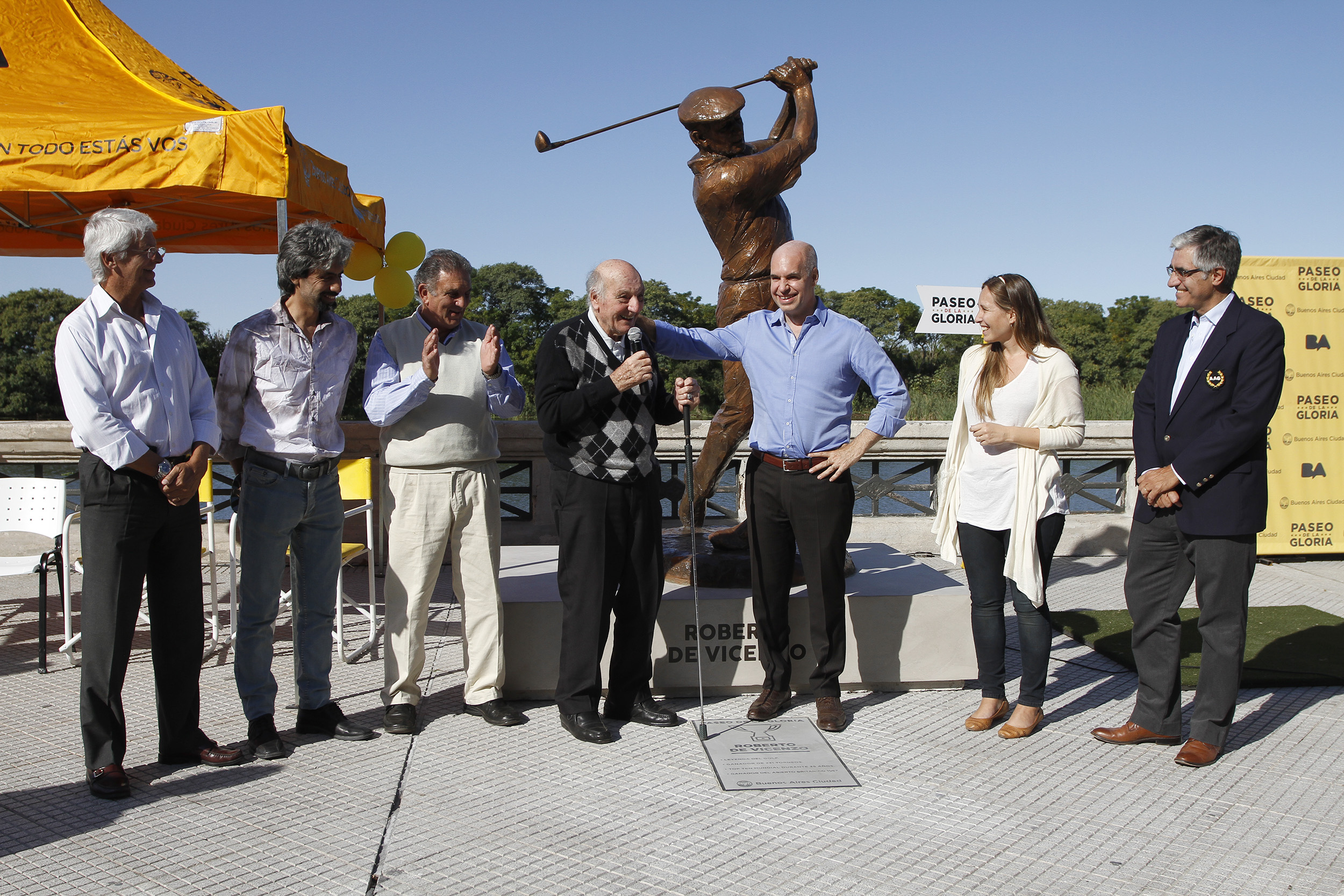 Se sumó De Vicenzo, la leyenda del golf, al Paseo de la Gloria